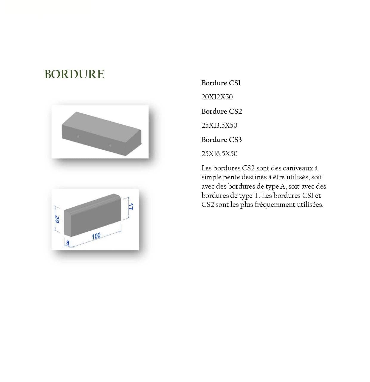 Bordure CS (Caniveau)