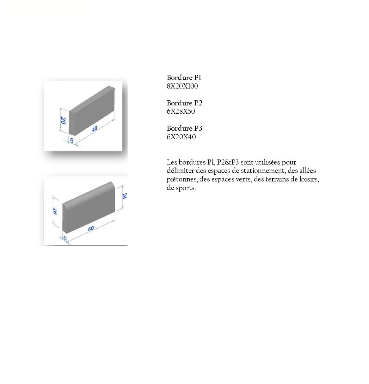 Bordure P (Trottoir)